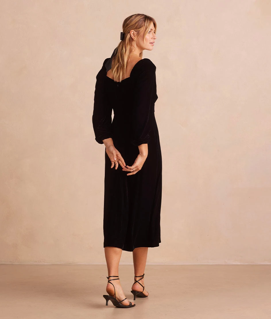 The Sustainable Velvet Collection Sweetheart Midi Dress - Sea Urchin 5 The Sustainable Velvet Collection Sweetheart Midi Dress - Sea Urchin - Image 5