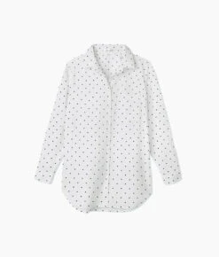 The Perfect Boyfriend Shirt - White Sand & Sea Urchin Pin Dot