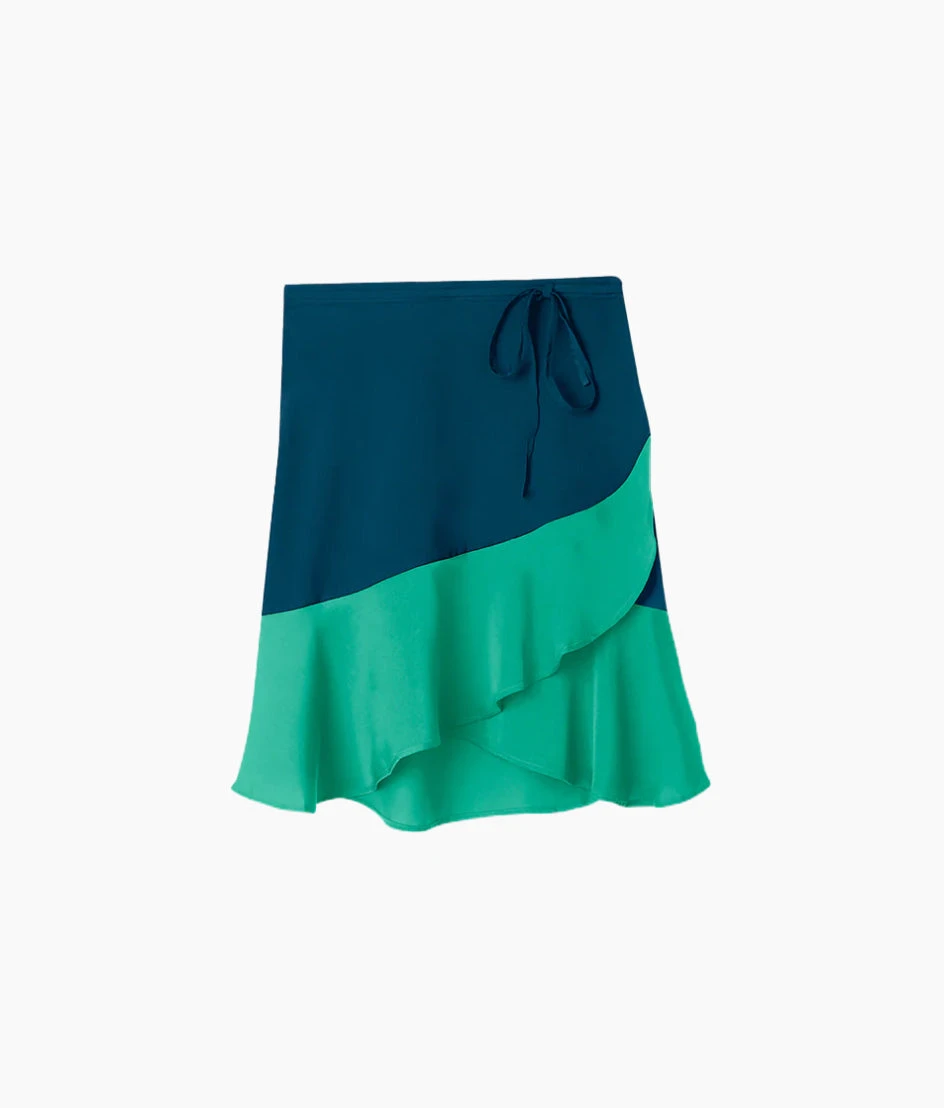 The Short Beach To Brunch Wrap Skirt - Seaglass & Seaweed