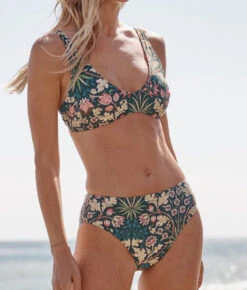 The Tide Scoop Neck Bikini Top - Hyacinth In Sunburst & Teal -Classic Lady Wear Store Tide Scoop Neck Bikini Top Hyacinth in Sunburst Teal 4