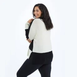 The Coziest Cashmere Blend Turtleneck - Sea Urchin & White Sand -Classic Lady Wear Store Turtleneck Black Back