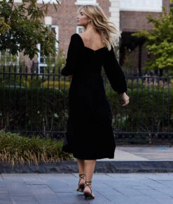 The Sustainable Velvet Collection Sweetheart Midi Dress - Sea Urchin 8 The Sustainable Velvet Collection Sweetheart Midi Dress - Sea Urchin -Classic Lady Wear Store VelvetDress Black 1