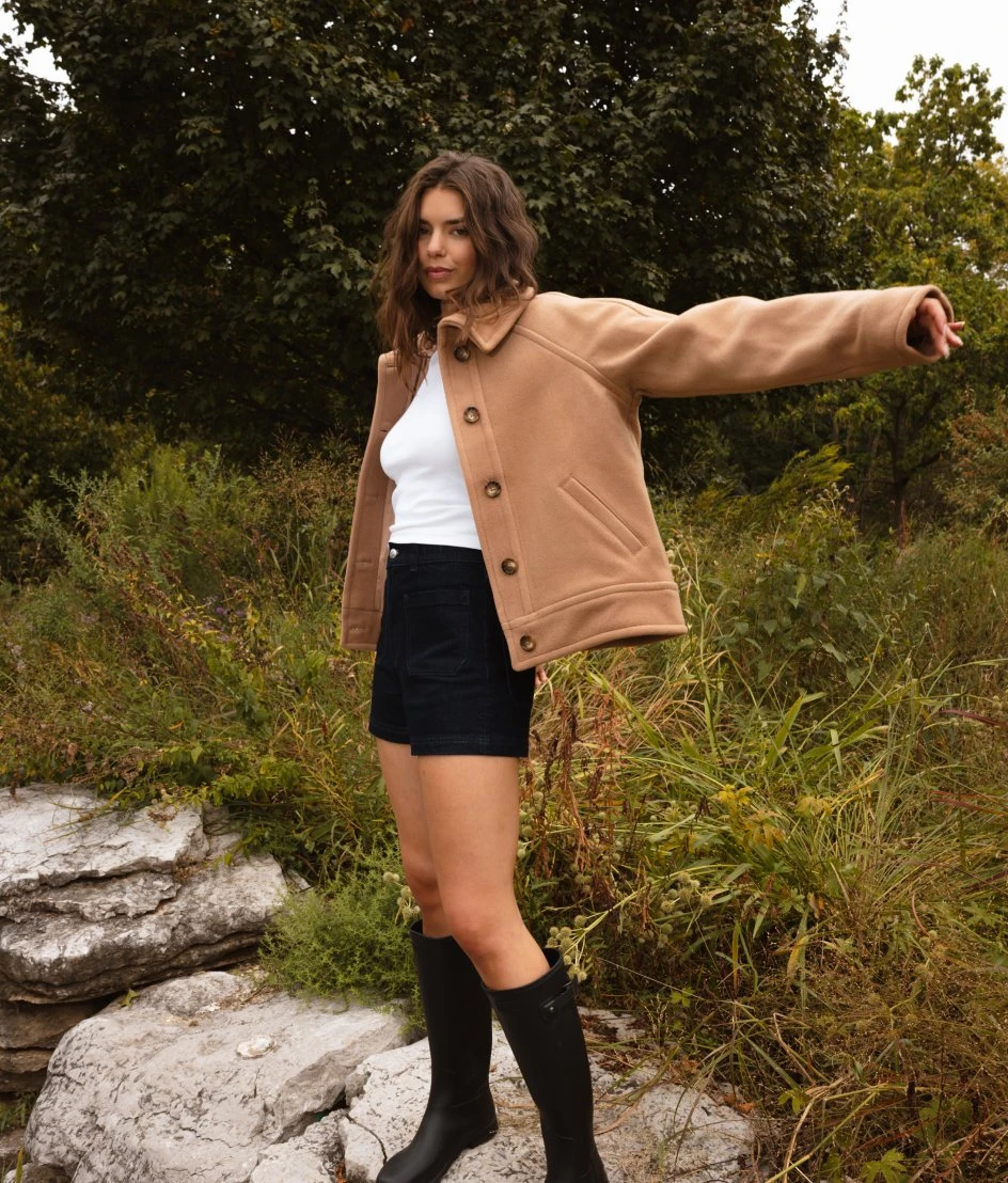 The Warmest Wool Short Coat - Fawn 2 The Warmest Wool Short Coat - Fawn - Image 2