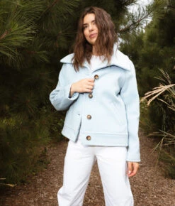 Classic Lady Wear Store -Classic Lady Wear Store Warmest Wool Short Coat Frost 2