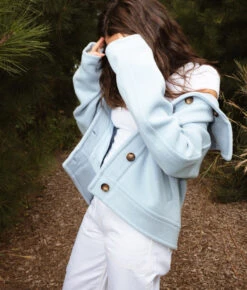 The Warmest Wool Short Coat - Frost 7 The Warmest Wool Short Coat - Frost -Classic Lady Wear Store Warmest Wool Short Coat Frost 3