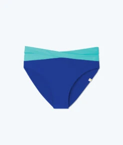 The Wrap High Leg High Rise Bikini Bottom - Aqua & Lapis