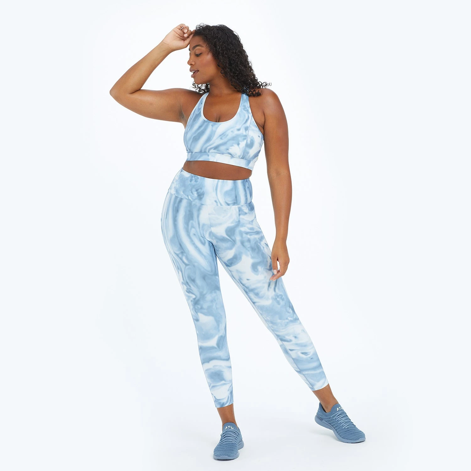 The Do-It-All High Rise 7/8 Leggings - Slate Marble 2 The Do-It-All High Rise 7/8 Leggings - Slate Marble - Image 2