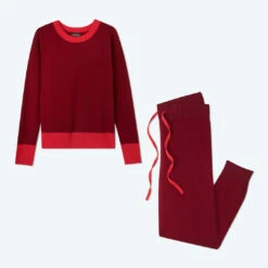 The Coziest Cashmere Blend Crew - Pinot & Lava -Classic Lady Wear Store combopinothoodiecopy