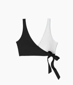 The Perfect Wrap Bikini Top - Sea Urchin & White Sand -Classic Lady Wear Store flatlaygraybackground 133