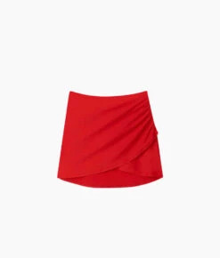The Ruched Swim Skirt - Lava
