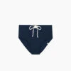 The Lace-Up High Leg High Rise Bikini Bottom - Deep Sea