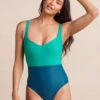 The Seascape Sweetheart One Piece - Seaglass & Seaweed