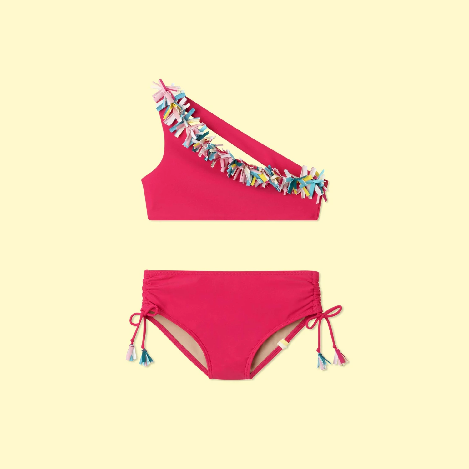 The Girls Multi Confetti Sidestroke Bikini Set - Dragon Fruit 1 The Girls Multi Confetti Sidestroke Bikini Set - Dragon Fruit