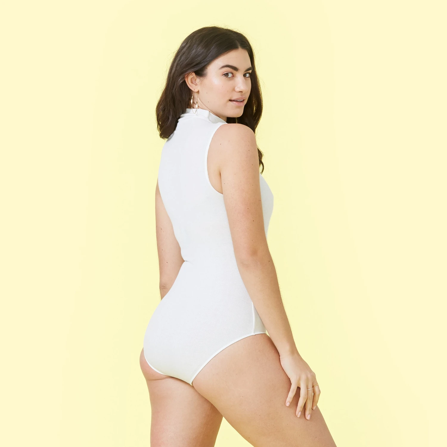 The Sleeveless Day To Night Bodysuit - White Sand 3 The Sleeveless Day To Night Bodysuit - White Sand - Image 3